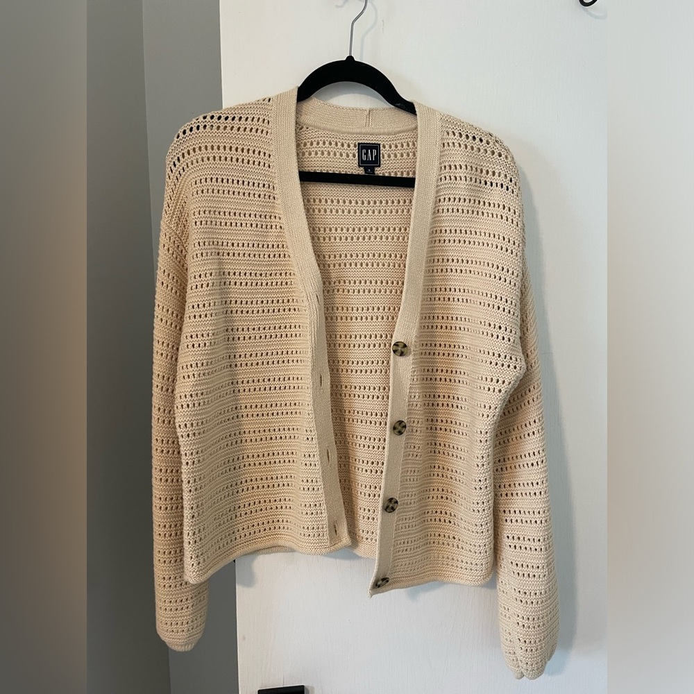 Cream cropped cardigan